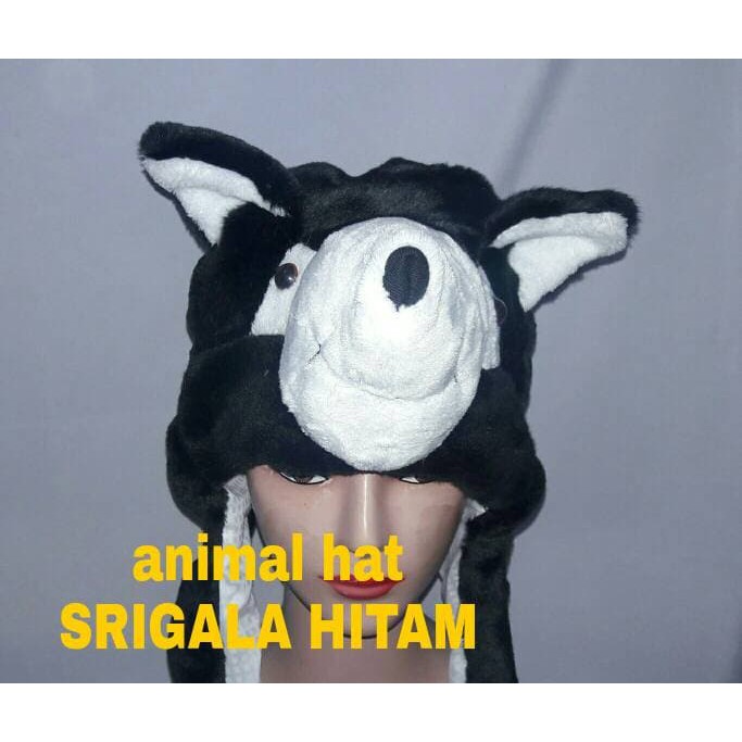 topi animal hat srigala warna warni