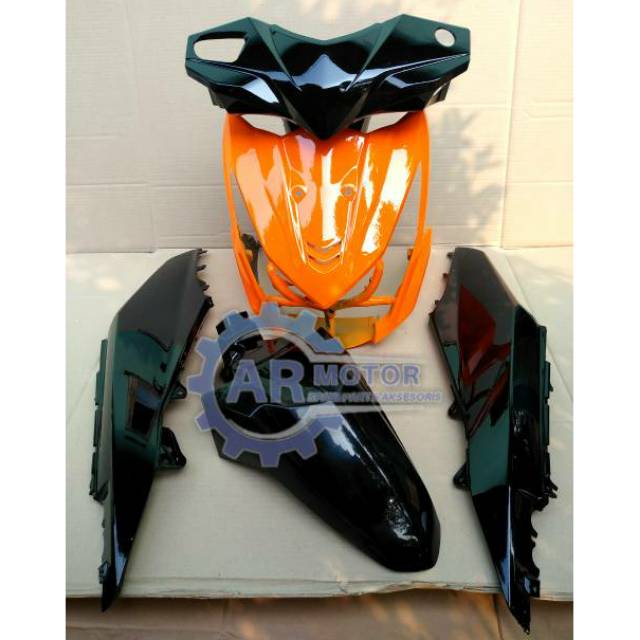 Termurah Body Motor FULL BODY HALUS BEAT FI OREN HITAM 2013 - 2014 TERLARIS Aufia Sparepart