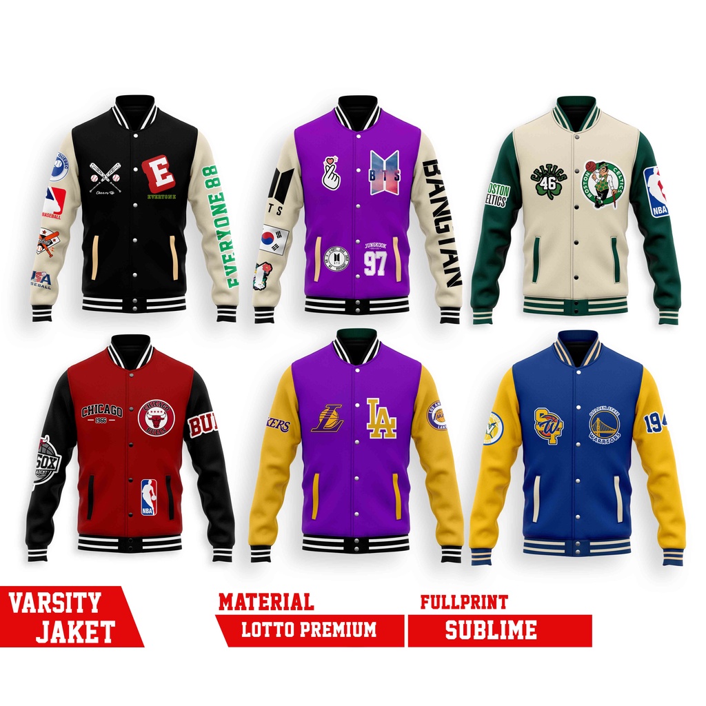 JAKET VARSITY MLB & NBA Everyone  TEAM Baseball BTS KOREA ALL SERIES