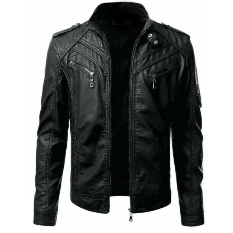 Jaket Korea Pria Kulit Asli Gaya Keren Anak Muda