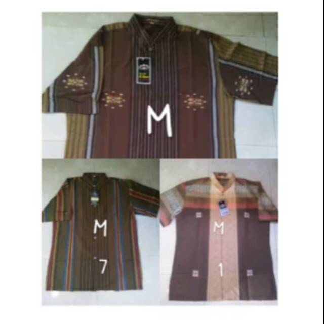 Baju koko atlas lengan pendek ukuran M