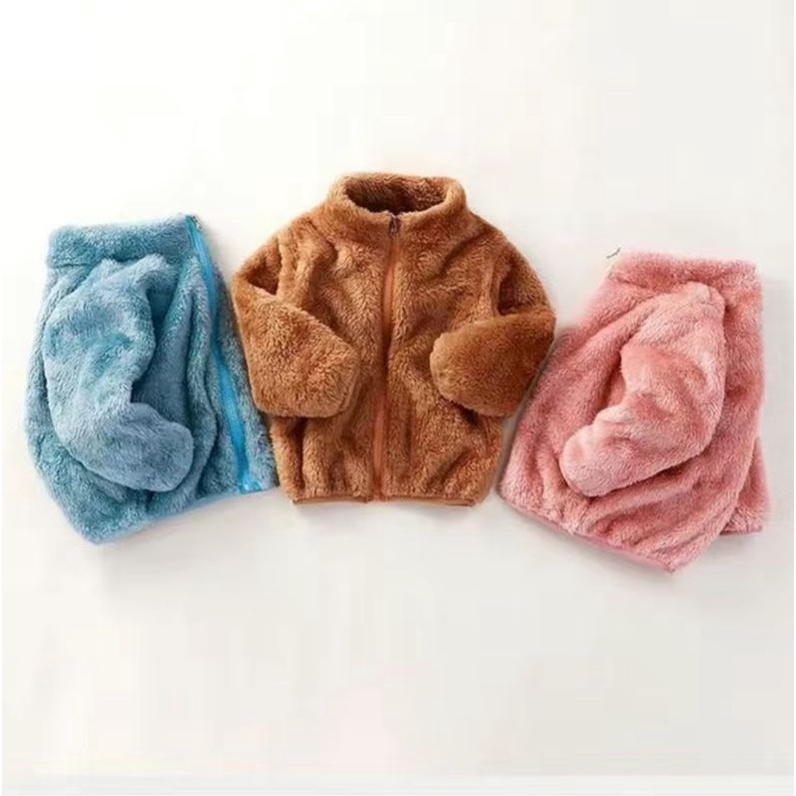 Jaket winter anak bulu kids fur jacket warm hangat cowok cewek import noel murah coat