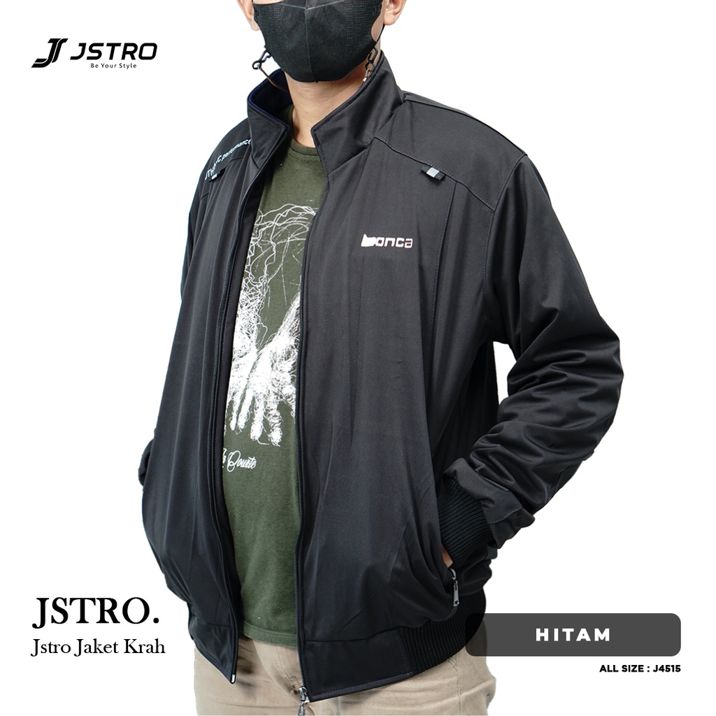 Jstro Jaket Motor Bonding Hitam BC