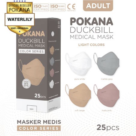 POKANA Duckbill 4 -ply Earloop Medical Face Mask Adult Box isi 25 pcs