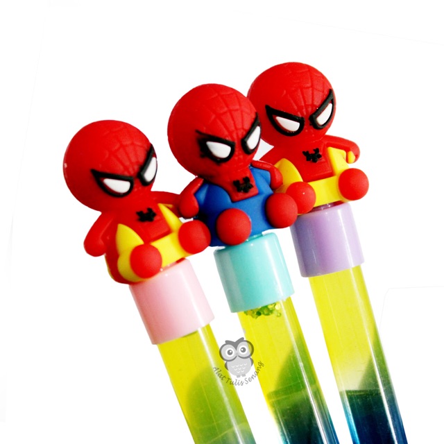 

Pulpen Gel Glitter Spiderman 0.5mm Tinta Hitam