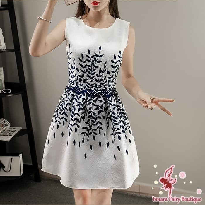 Cocktail Party Dress Leaves - Dress Pesta