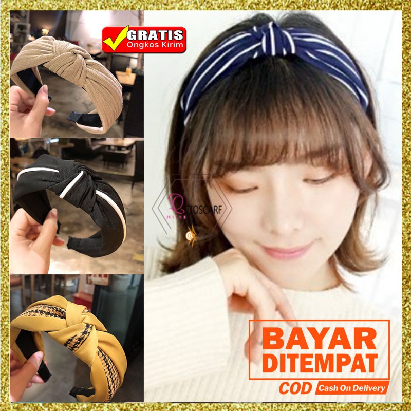 Headband Korea Style Bando Motif Bandana Polos / Bandana Import Fashion Wanita rambut AK12