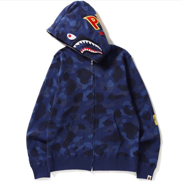 Jaket BAPE SHARK HOODIE FULL ZIP Original