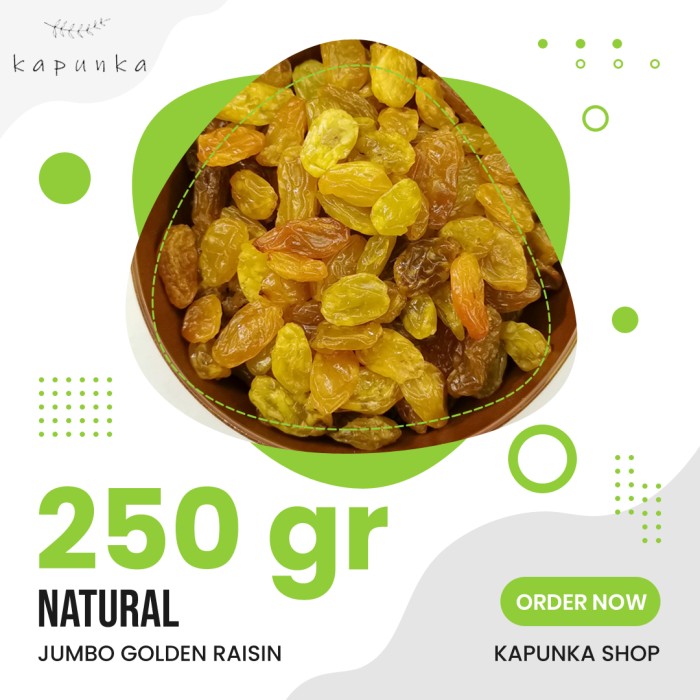 

Golden raisin 250 gr/Kismis /Raisin besar/Golden raisin premium