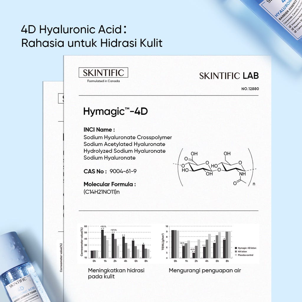 [BPOM] Skintific 4D Hyaluronic Acid Series - Hydrating Serum 20ml | Barrier Essence Toner 20ml 100ml