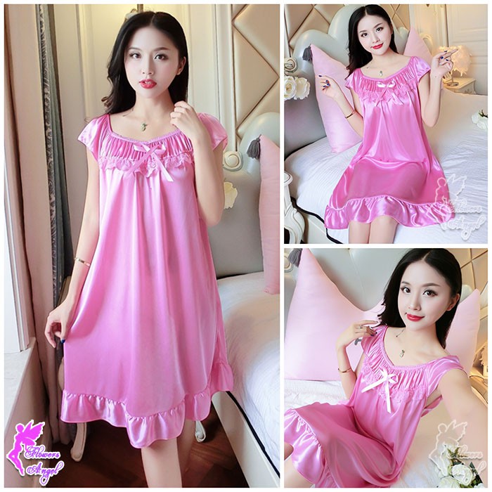 Daster Baju Tidur Wanita Satin Sexy Sleepwear-6