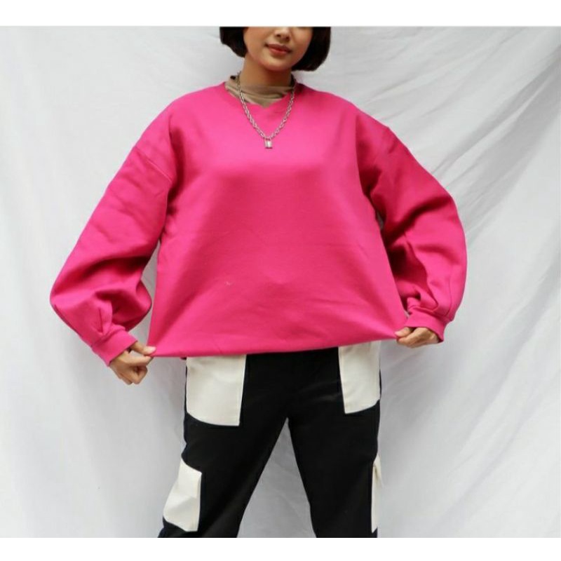 sweater tangan balon warna fuscia terbaru (balon)