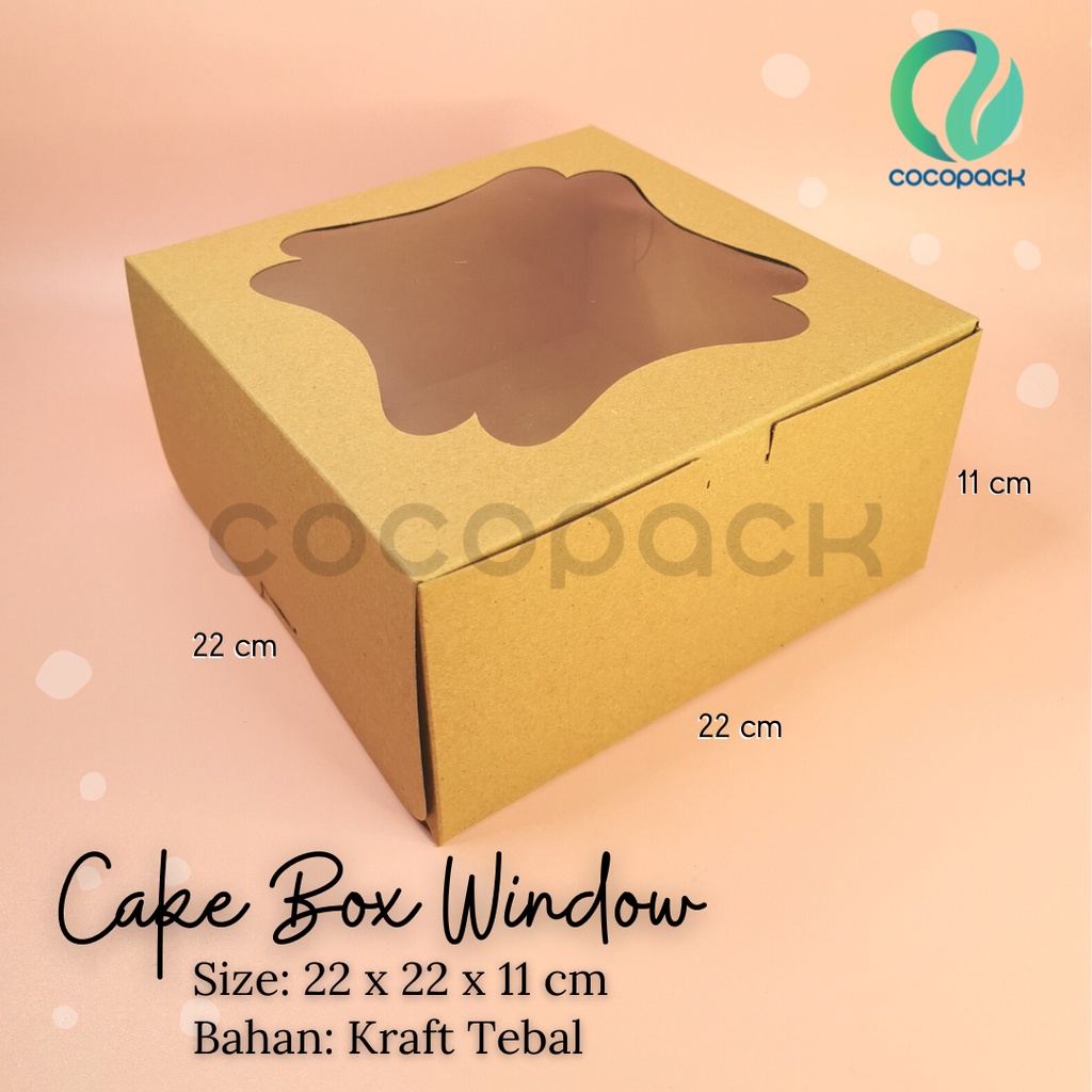 

Paper Kraft Cake Box Brown 22x22x11cm 10 PCS