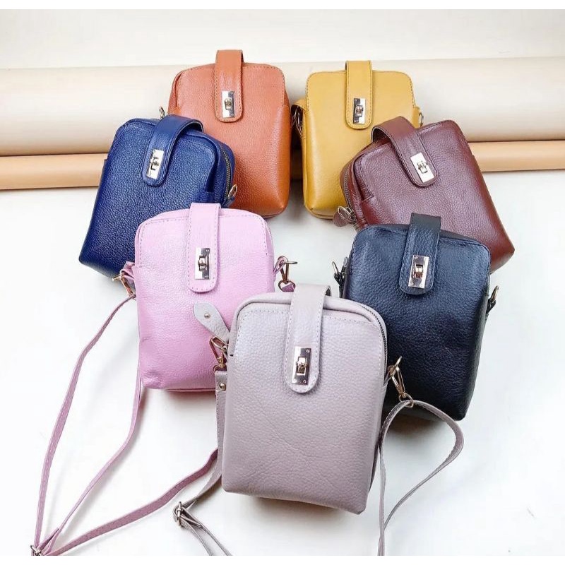 Tas HP sling wanita kulit sapi asli terlaris