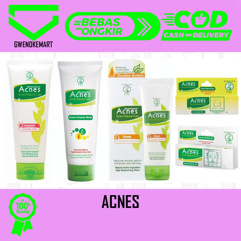 ACNES FACIAL WASH SEALING JELL SPOT CARE CREAM OIL SKINCARE PERAWATAN WAJAH JERAWAT ACNE