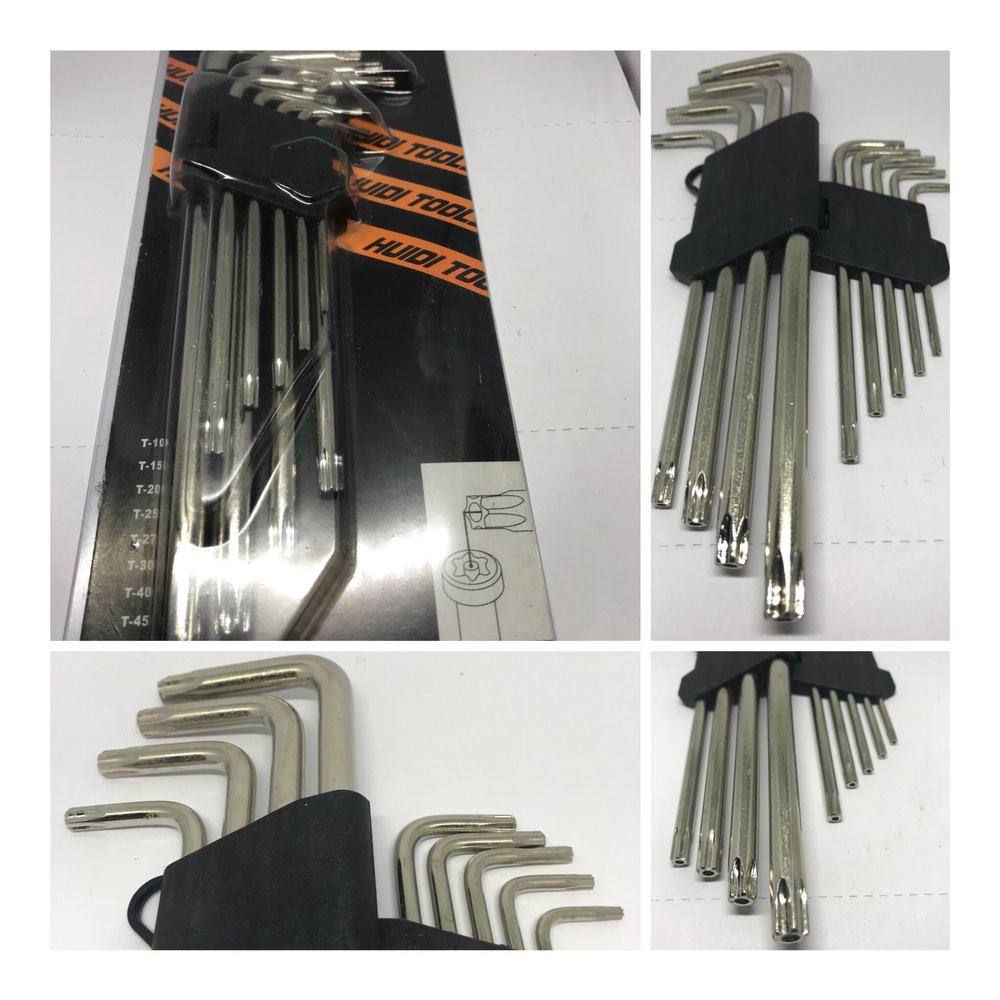 Stok terakhir Obeng Set 9 in 1 Pack Sedang Hex Key Mata L6 Kembang Gagang L6 Kembang Obral
