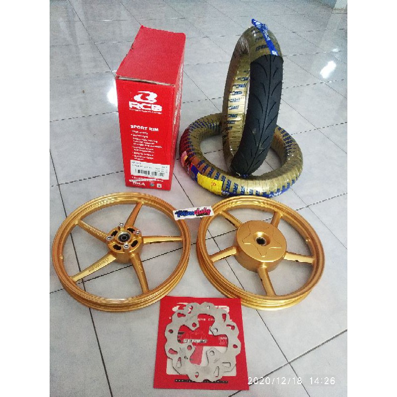 pelek RCB BEAT SCOOPY NEW DONAT +BAN IRC FASTI PRO MATIK SEPASANG VELG RCB BEAT & BAN RACE IRC FASTI
