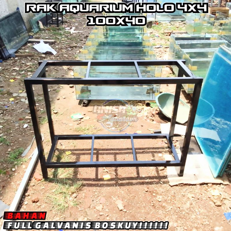 RAK AQUARIUM FULL HOLO 100X40 HOLO 4X4 BISA MASUK 2 AQUARIUM UKURAN YANG SAMA ATAS BAWAH
