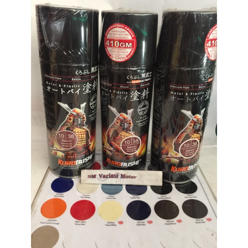 Pilok Samurai Maroon 38 400ml -Pilox Samurai Paint Merah Maron Marun Cat Smprot