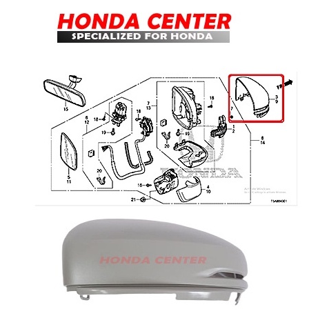 cover tutup cap spion honda brio rs brv jazz rs gk5 city gm6 mobilio e rs 2015 2016 2017 2018 2019 2020 2021 2022 2023 spion nya yg ada lampu 76201-T5A-J31 76251-T5A-J31