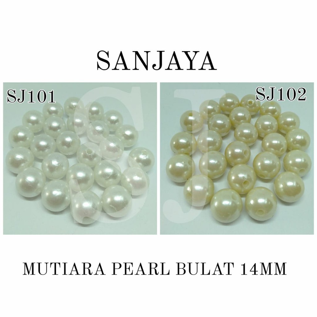 [1 Pon (450 Gram)] Manik Ringan / Mote Ringan / Mutiara Ringan Sintetis / Manik Mutiara Bulat 14Mm / Mutiara Pearl Bulat 14Mm