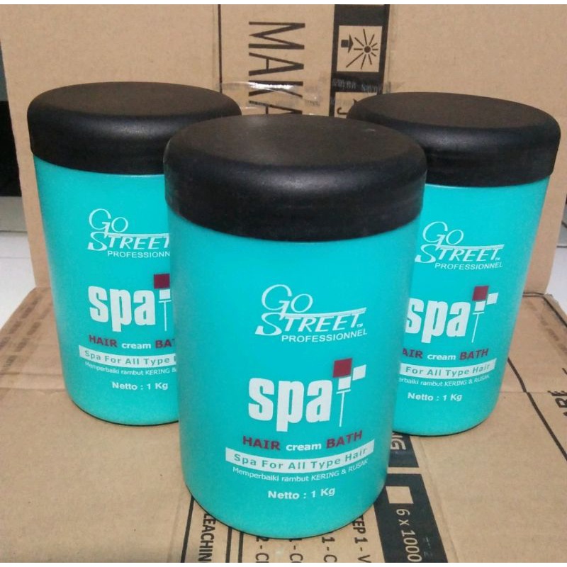GO STREET SPA HAIR CREAMBATH 1000ML RAMBUT KERING/RUSAK/KUSAM