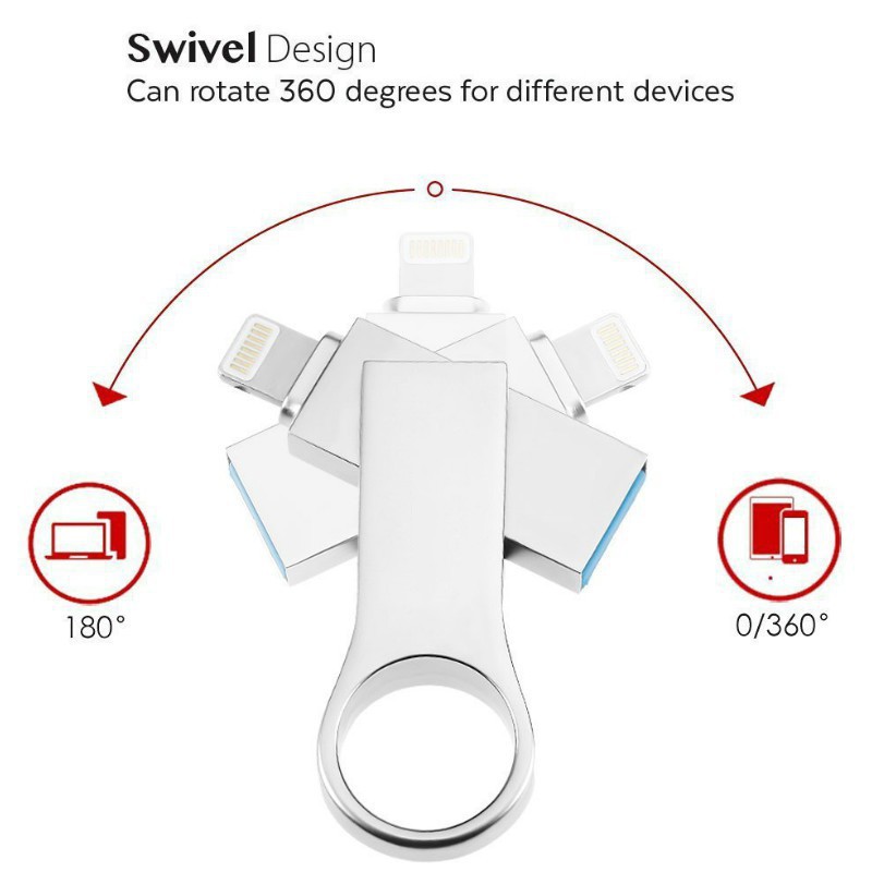 Flash Disk USB Bahan Metal Anti for Air untuk iPhone / iPod / ios11