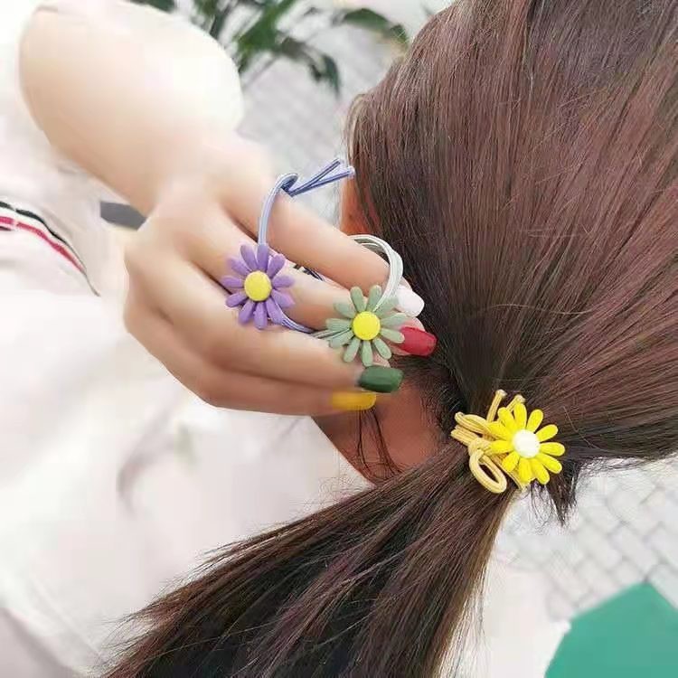 MURMURE.ID | IKAT RAMBUT IMPORT ALA KOREA MOTIF BUNGA DAISY AKSESORIS KARET RAMBUT WANITA  HA054-5