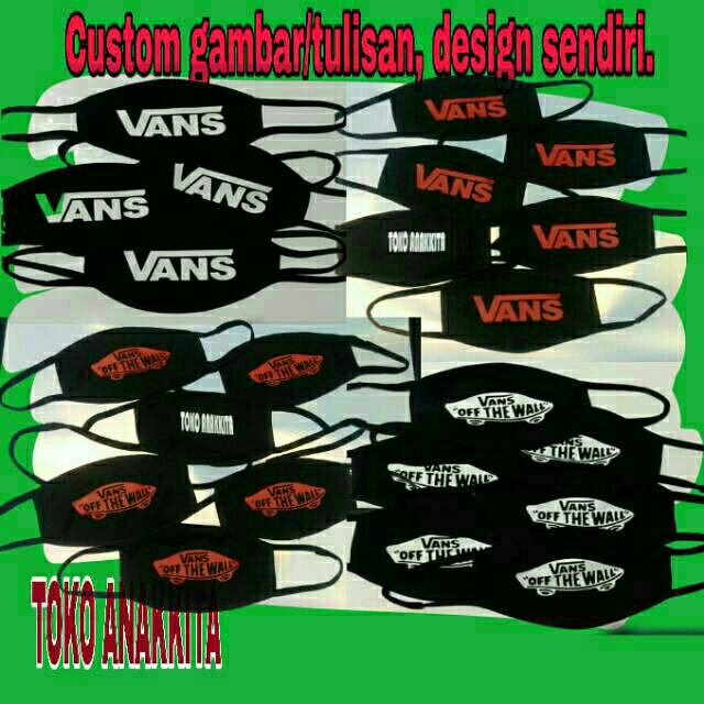 

Sample Custom Masker Kain Sablon Gambar Logo Tulisan Cutting