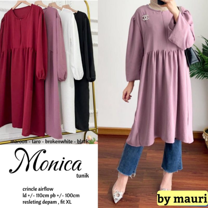 Monica Tunik / Tunik Polos Cantik / Tunik Polos Crinkle Airflow