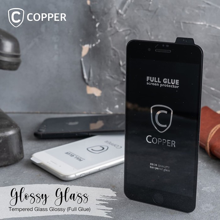 Samsung Galaxy A01 - COPPER Tempered Glass Full Glue Premium Glossy