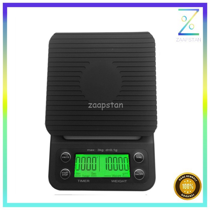 Digipounds Timbangan Dapur 5kg 0.1g dengan Timer - MS-K07 - Black