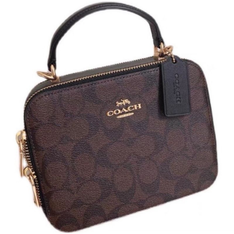 Coach Box Crossbody In Signature Canvas(C3148)