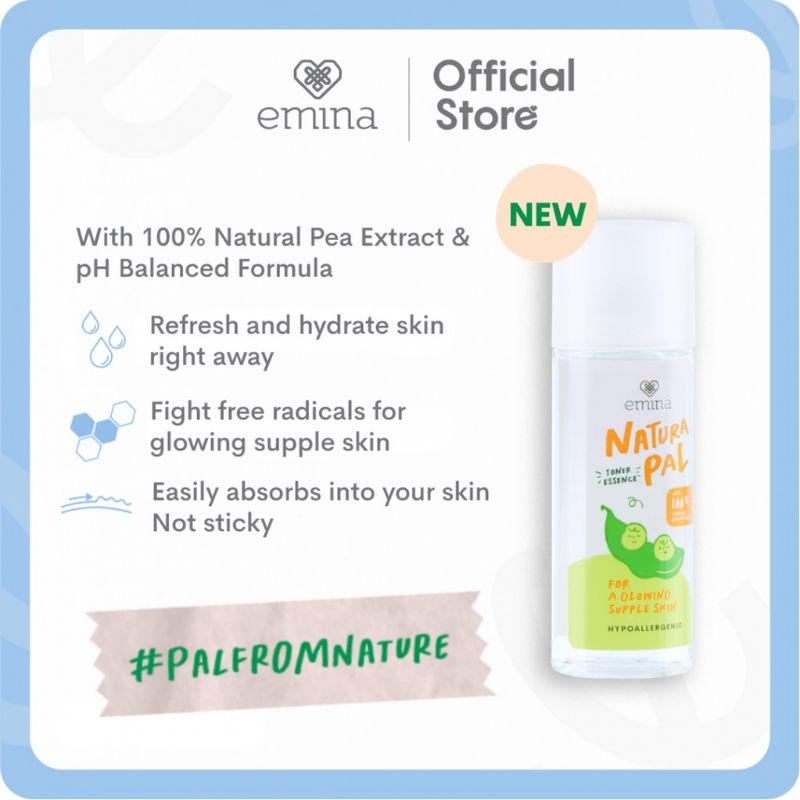 EMINA Natura Pal Toner Essence | Serum | Gel Cleanser | Gel Moisturizer