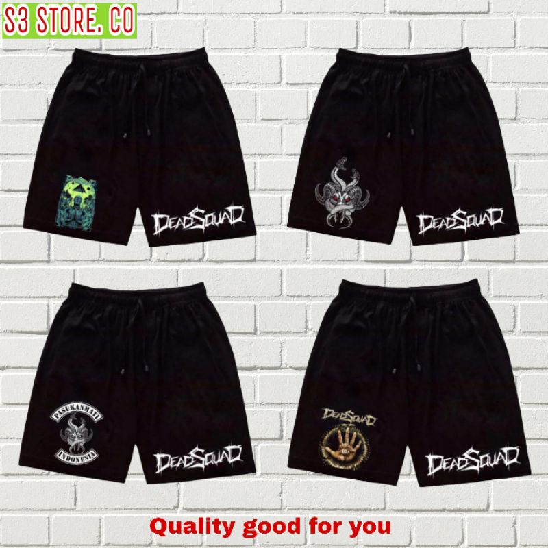 CELANA BOXER DEADSQUAD Band METAL - CELANA PENDEK HITAM unisex PRIA WANITA - SHORTPANTS - MUSIK - BL