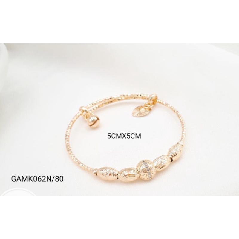 Gelang Anak Xuping Asli Mainan Lonceng Kecil Lapis Emas Asli 18k