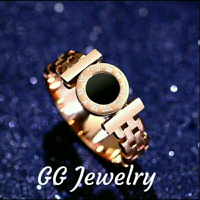 GG Cincin Angka Romawi kapital TitAnium#CC-124