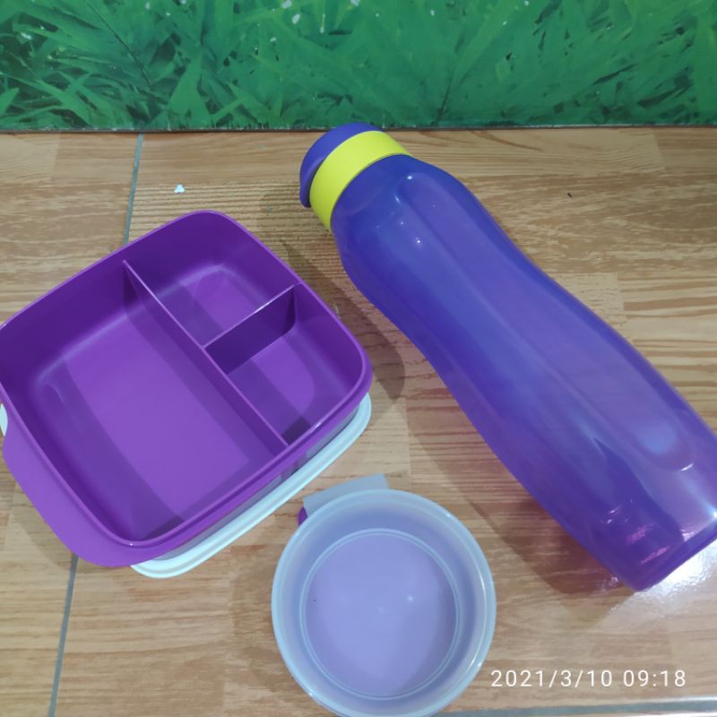 Purple Lunch Set New eco bottle 1 L dan lolly tup