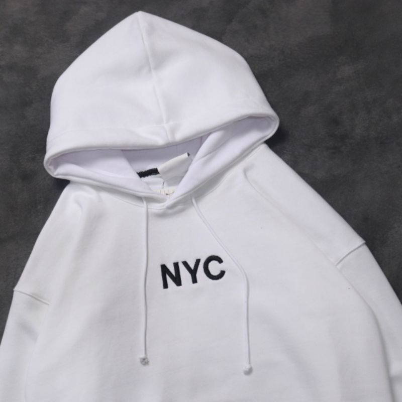 SWEATER HOODIE H&amp;M NYC SLEEPS PUTIH &amp; H&amp;M NIRVANA AUTHENTIC FULLTAG &amp; LEBEL