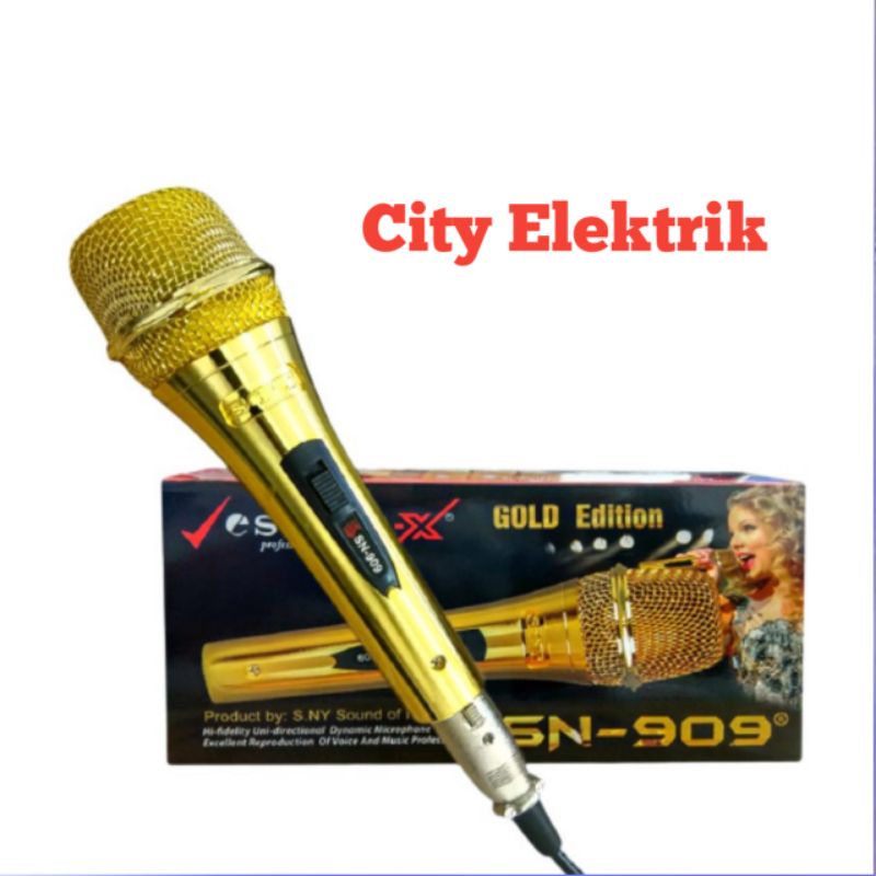 MIC KARAOKE SONY SN - 909 GOLD EDITION / MICROPHONE KABEL / MIC KABEL SONY SN 909 GOLD EDITION