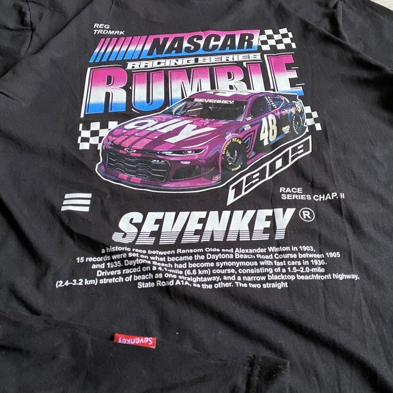 T-SHIRT KAOS DISTRO ORIGINAL SEVENKEY x NEXTTIME RACING SERIES NASCAR RUMBLE - Hitam