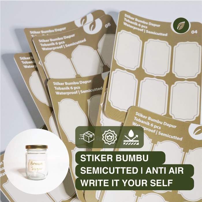 

Peelable Stiker Set Desain Vintage Waterproof Organizer - Coklat Muda