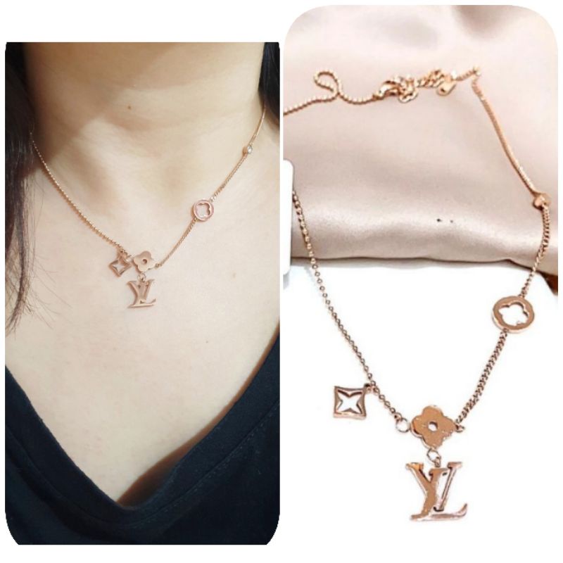 Kalung Titanium Asli elv Rosegold Premium Quality Necklace Stainless steel anti karat anti alergi K11