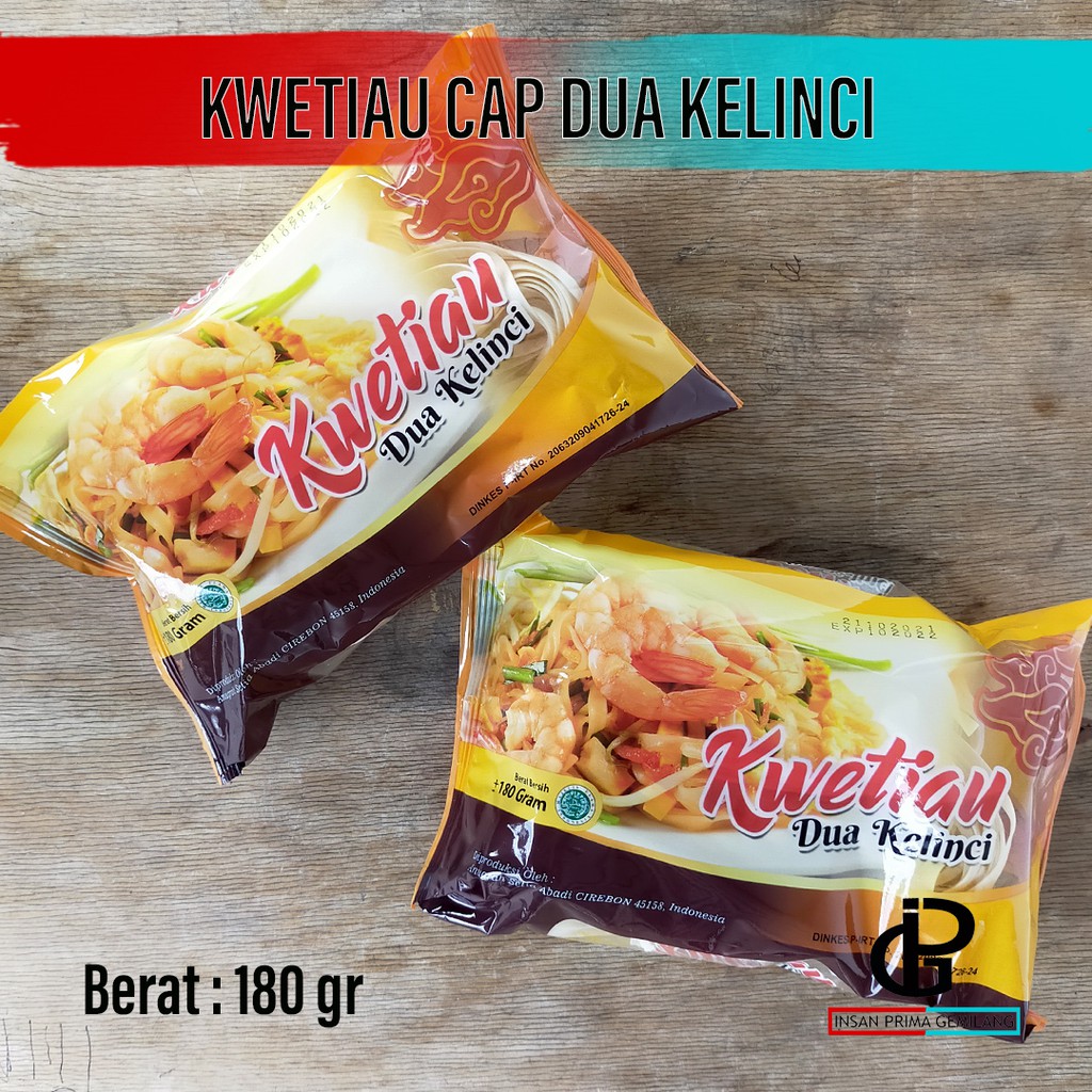 Kwetiau / Kuetiaw / Mie tiao / Kwetiaw DUA KELINCI 180 Gr