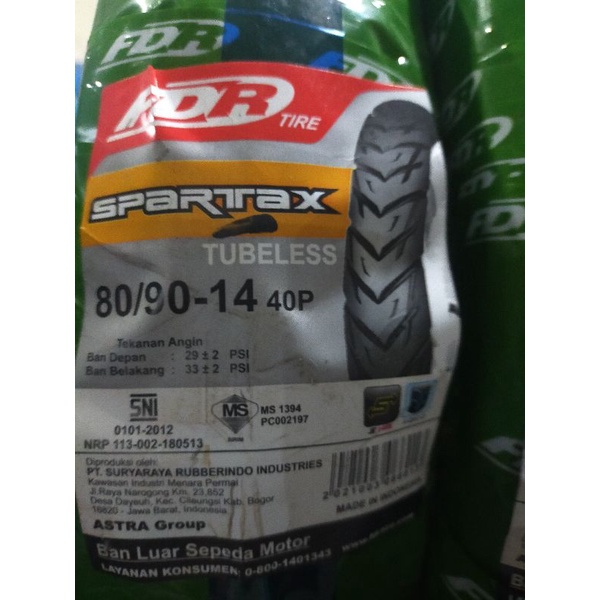 FDR BAN LUAR 80/80 80/90  RING 14 BEAT VARIO SCOOPY MIO