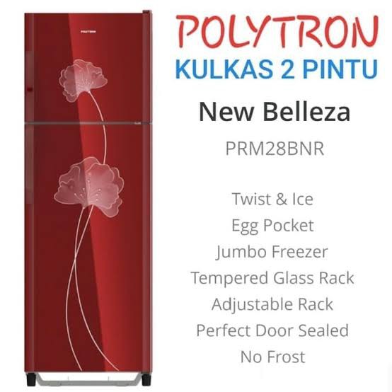 POLYTRON Belleza KULKAS 2 PINTU PRO - 28 BNR/BNB 240 Liter