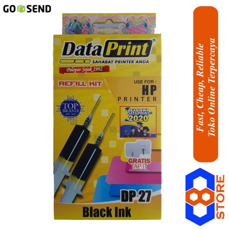 DATAPRINT DP27 DP 27 TINTA REFILL SUNTIK PRINTER HP BLACK ORIGINAL