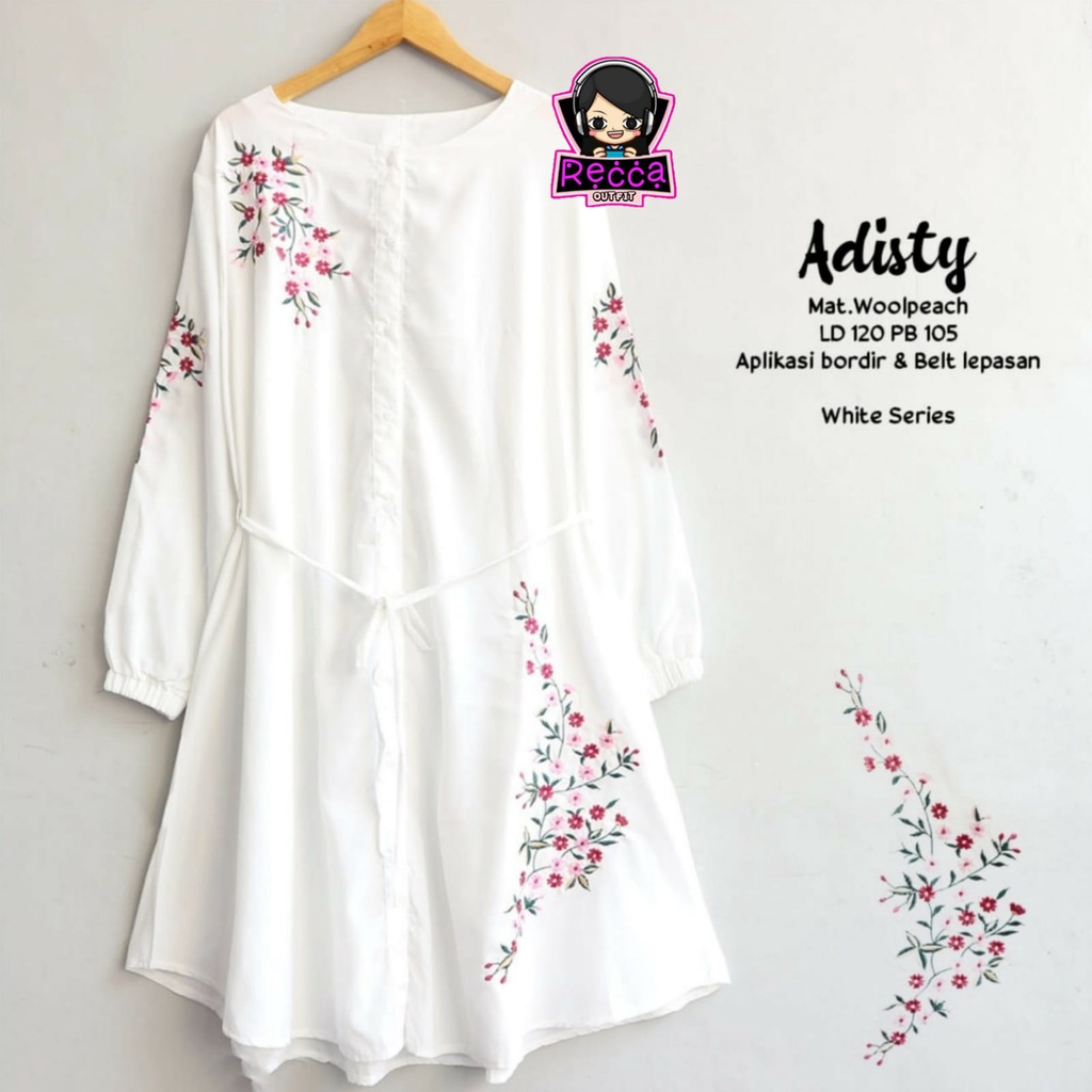Baju Atasan Wanita Terbaru Lengan Panjang Jumbo Dewasa LD 120 Warna Putih Bahan Wolpeach Premium Adi