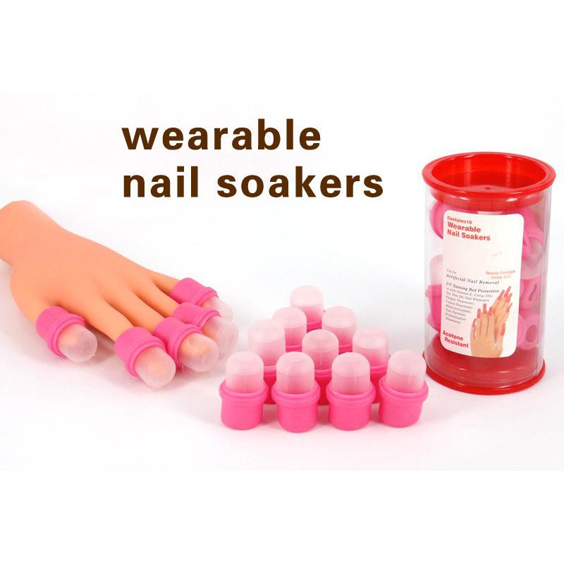 Gel Nail Polish Remover Soak Professional Hand Wearable UV Nail Soakers Cap Set Tools Manicure 945#