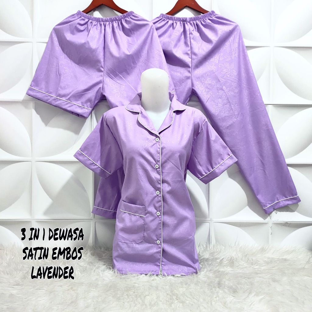 Baju Tidur Wanita dewasa embos 16 warna ukuran M , L, XL, XXL